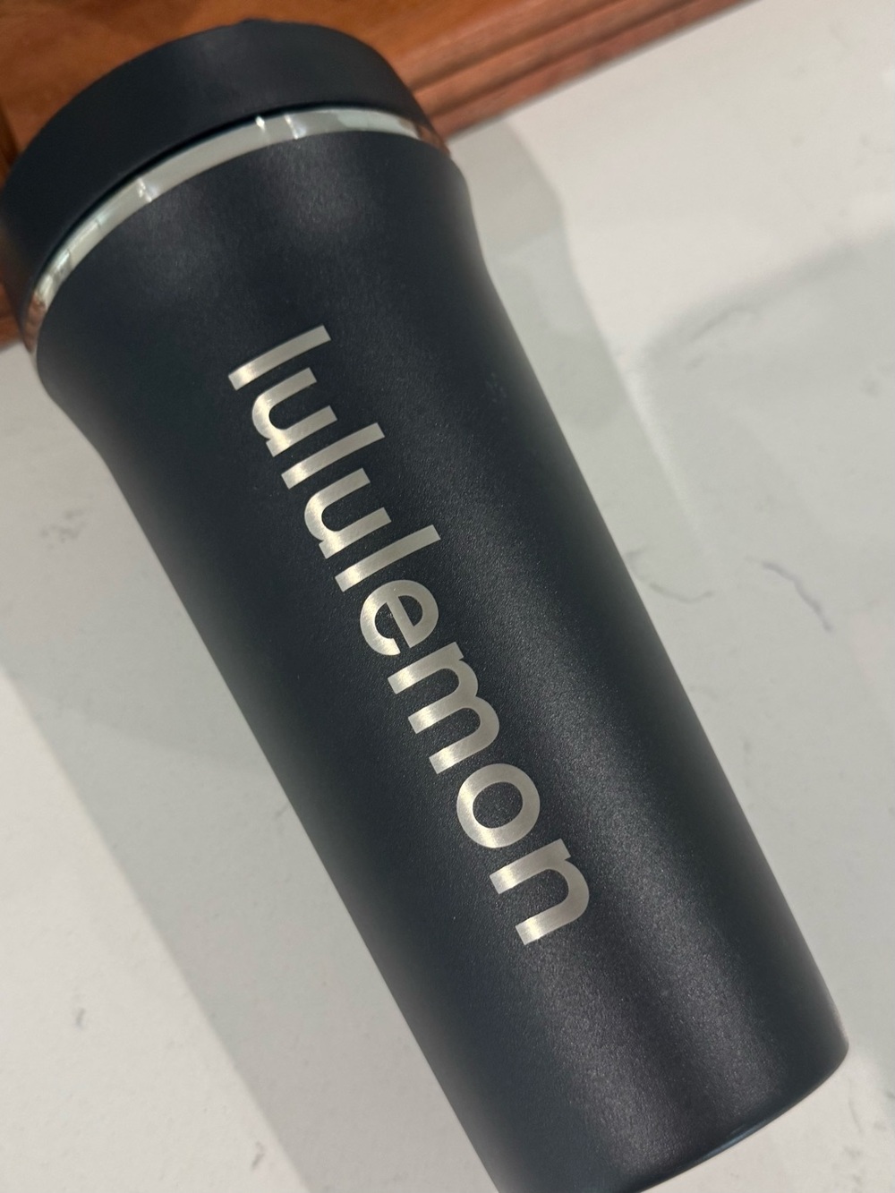 Lululemon Back to Life Straw Tumbler 24oz Black Stainless Steel Matte Water Bott